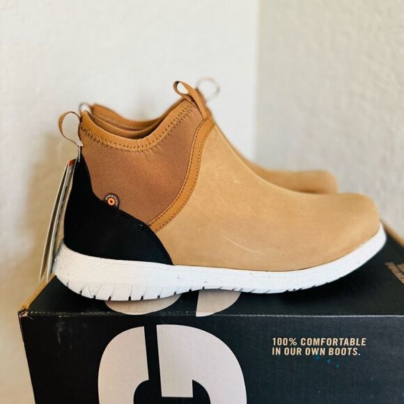 Bogs Juniper Freedom Chelsea Leather Sneaker, Size 9.5, Toffee/Brown,‎ NWT - Picture 2 of 16